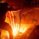 Photo of a protester burning a flag