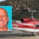 Image of pilot Mike Fournier and the helicopter he died in while fighting a wildfire on Aug. 19 near Coalinga, California