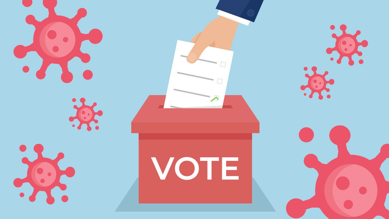 Illustration of voting during the coronavirus pandemic