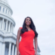 Composite photo of Maryland congressional candidate Kim Klacik and the U.S. Capitol