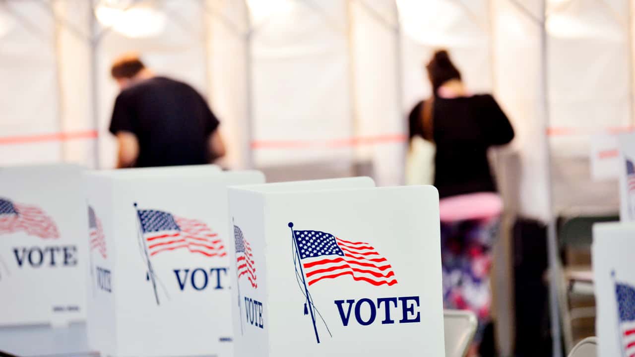 Photo of voting booths