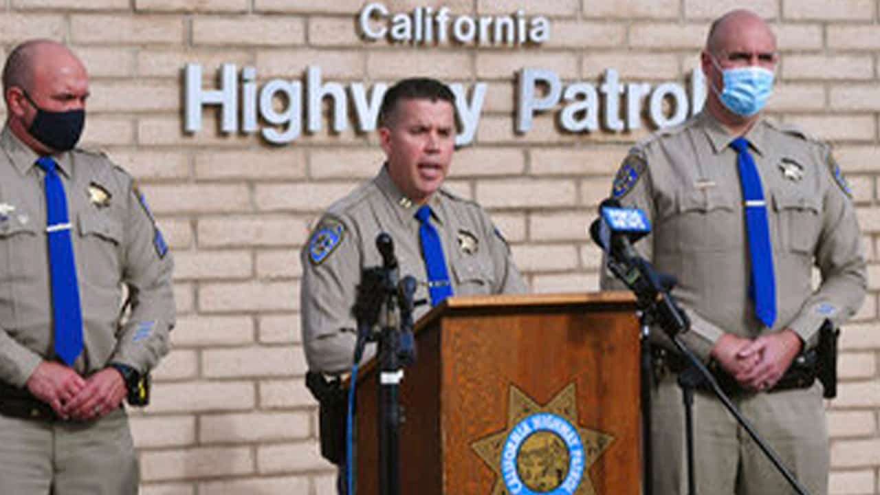 Photo of CHP news conference after crash kills 9